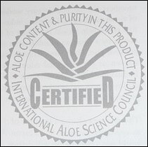 Always look for the IASC seal of approval when you buy aloe vera products International Aloe Science Council symbol