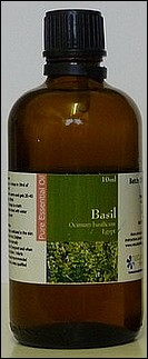 Do not apply basil essential oil neat to your skin! Basil essential oil bottle