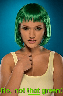 Girl with green hair