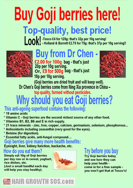 Goji berries promotional flyer