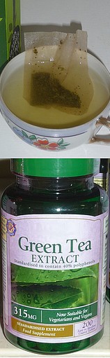 Drinking green tea or taking green tea supplements might help your hair grow Cup of green tea and green tea supplements