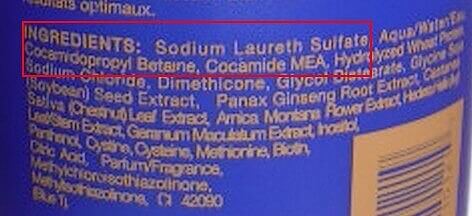 Notice that this Nisim ingredients label has SLES listed at the very top Nisim ingredients label