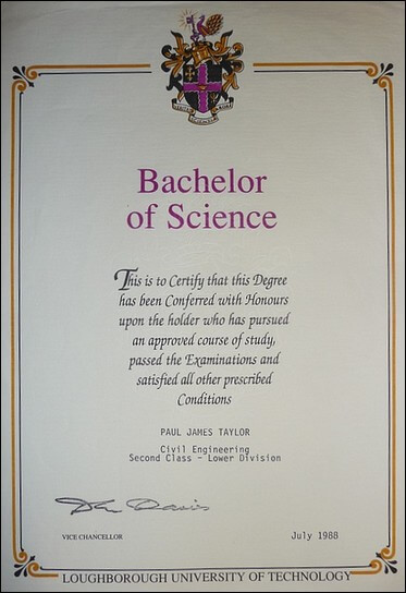 B.Sc. hons degree in civil engineering 1988 B.Sc. honours degree in civil engineering 1988