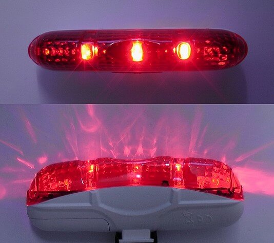 Could the red LED light emitted from this rear bicycle lamp be used instead of laser hair loss therapy? Red LED bike light