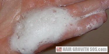 Some shampoo foaming agents might be dangerous Shampoo foam in palm of hand